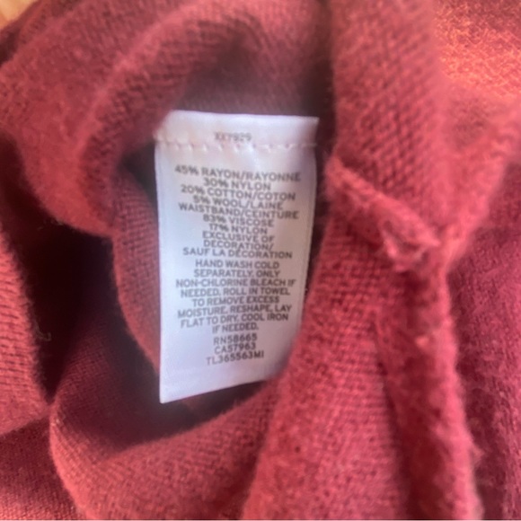 Leith Sweater Dress Long Sleeve Red Oversized Puffy Dress tie waist size xs - Picture 11 of 15